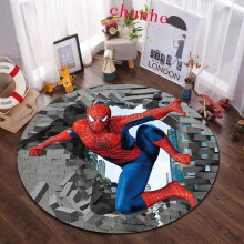 (#2, Diameter 100cm) Marvel The Avengers Spiderman Round Rug Bedroom Carpet Doormat Non-slip Mat