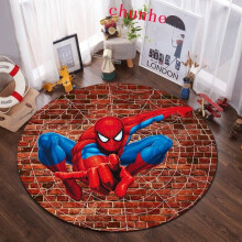 (#3, Diameter 60cm) Marvel The Avengers Spiderman Round Rug Bedroom Carpet Doormat Non-slip Mat