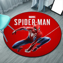 (#6, Diameter 100cm) Marvel The Avengers Spiderman Round Rug Bedroom Carpet Doormat Non-slip Mat
