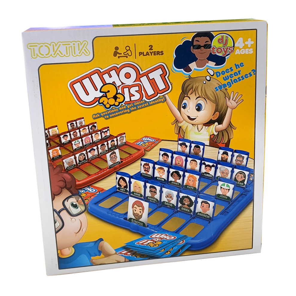 (Who is it? (Guess Who)) Kids 5 Piece Game Bundle Classic Family Educational Fun Traditional Board Games