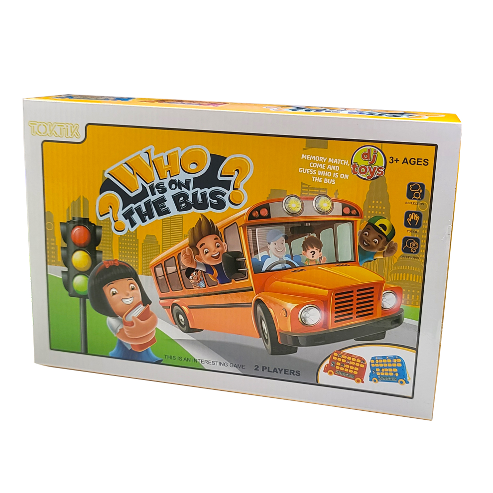 (Who is on the Bus? (Guess Who)) Kids 5 Piece Game Bundle Classic Family Educational Fun Traditional Board Games