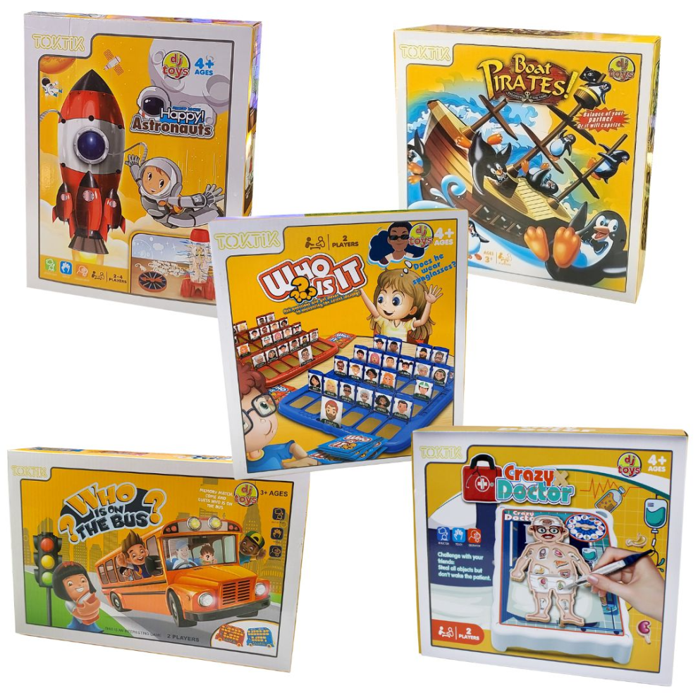 (One Of Each Bundle (5 Games) ) Kids 5 Piece Game Bundle Classic Family Educational Fun Traditional Board Games