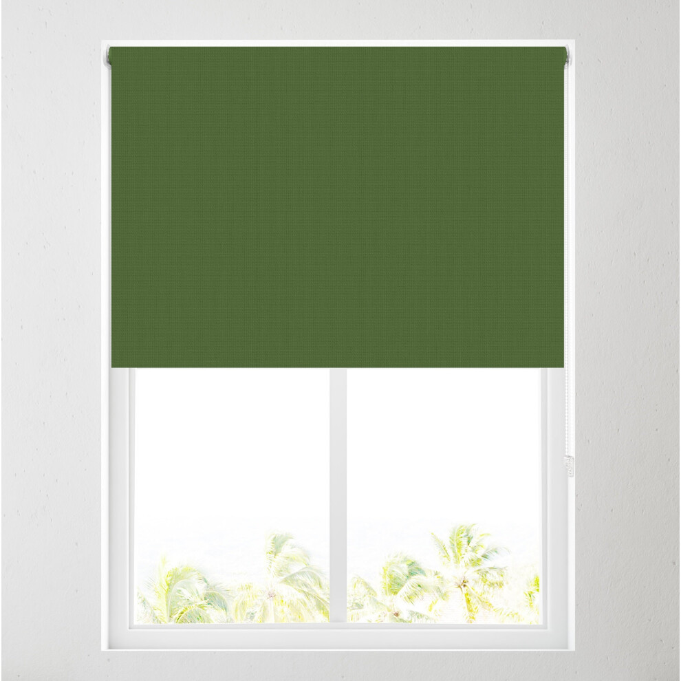 (61cm (2ft), Army Green) Blackout Roller Blinds for Windows, Custom Cut to Size - Black Out Thermal Fabric Durable Fittings Easy Fit