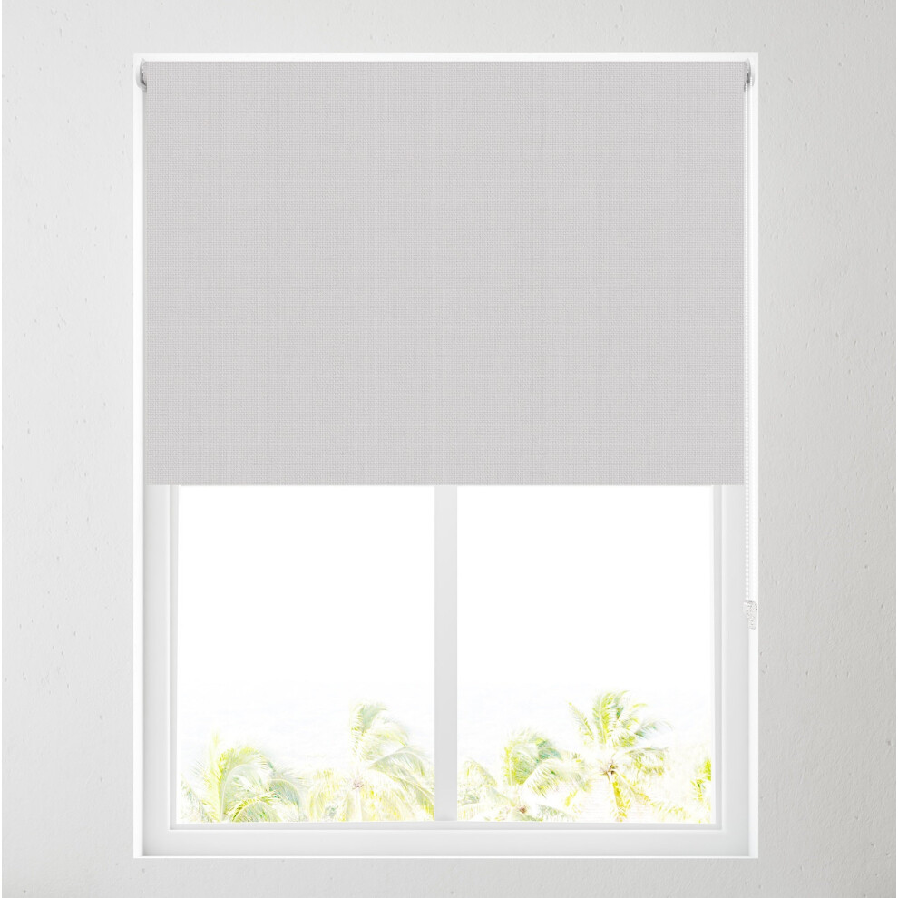 (153cm (5ft), Light Grey) Blackout Roller Blinds for Windows, Custom Cut to Size - Black Out Thermal Fabric Durable Fittings Easy Fit
