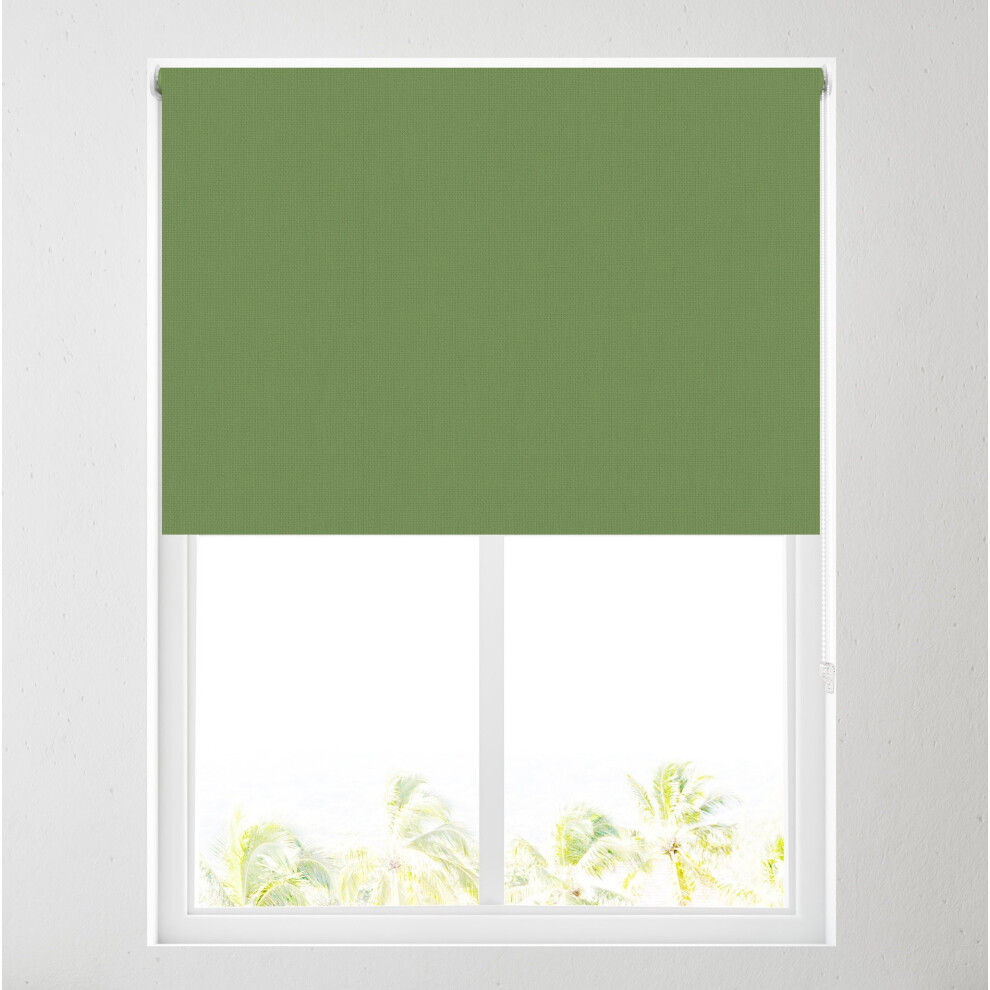 (153cm (5ft), Sage Green) Blackout Roller Blinds for Windows, Custom Cut to Size - Black Out Thermal Fabric Durable Fittings Easy Fit - Roller Blind