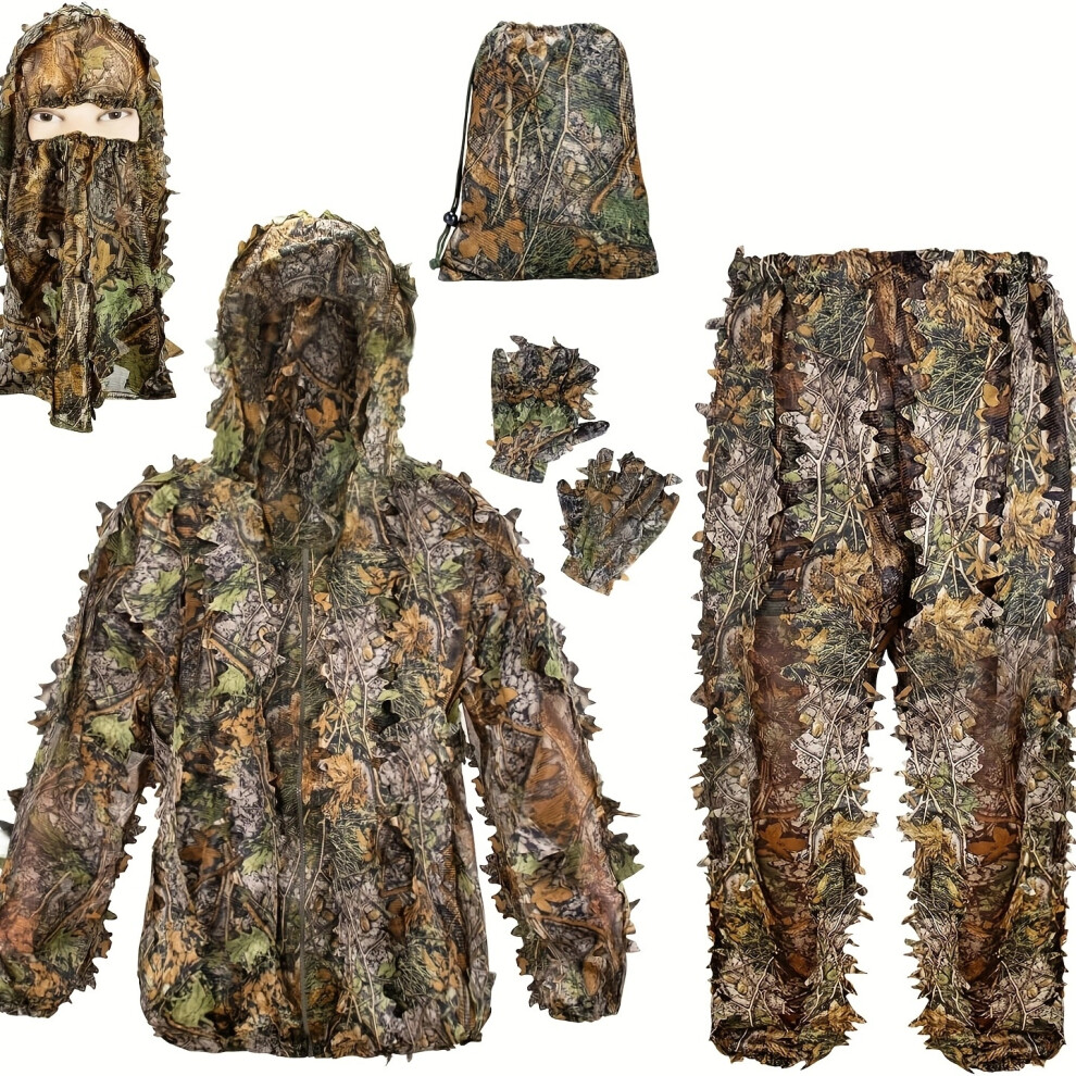 (XL/2XL) Lightweight Camouflage Hunting Suit With Hood - Stay Hidden And Comfortable During Your Hunt