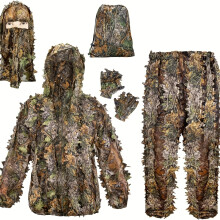 (M/L) Lightweight Camouflage Hunting Suit With Hood - Stay Hidden And Comfortable During Your Hunt