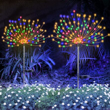 (Multicolored, 2 Mode) 2pcs, Solar Garden Lights (95.0cmx7.01cm), 150 LED Outdoor Solar Firework Lights