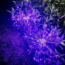 (Purple, 8 Mode) 2pcs, Solar Garden Lights (95.0cmx7.01cm), 150 LED Outdoor Solar Firework Lights