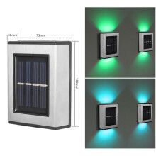 (T:2pc) Solar Wall Light Garden Courtyard Light Waterproof Up And Down Luminous Light