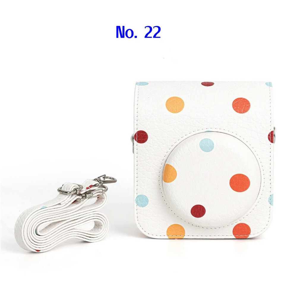 (No. 22) PU Leather Camera Bag For Fujifilm Instax Mini 12 Instant Camera Accessories Protective Camera Case With Adjust Shoulder Strap