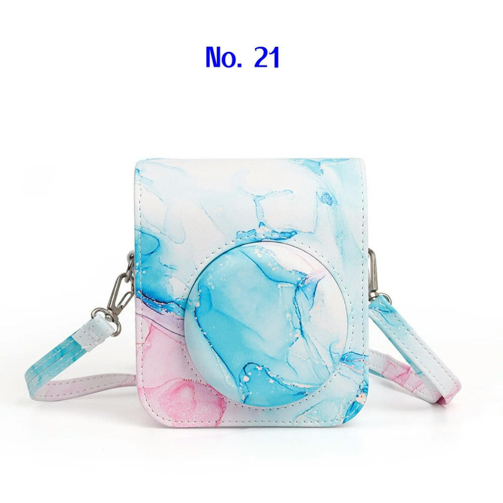 (No. 21) PU Leather Camera Bag For Fujifilm Instax Mini 12 Instant Camera Accessories Protective Camera Case With Adjust Shoulder Strap