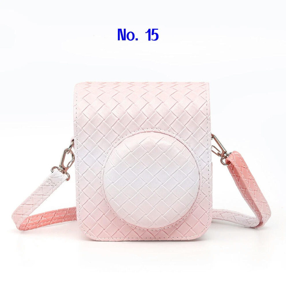 (No. 15) PU Leather Camera Bag For Fujifilm Instax Mini 12 Instant Camera Accessories Protective Camera Case With Adjust Shoulder Strap