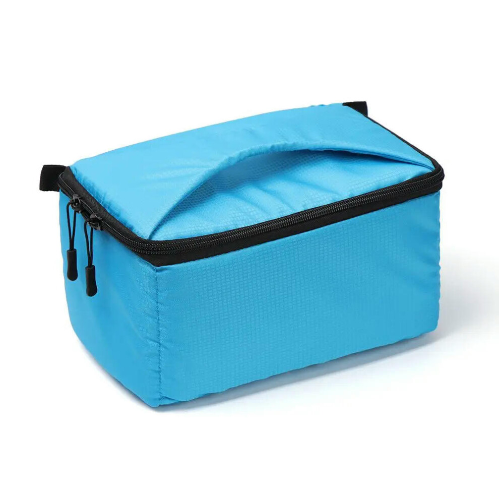 (Blue) 1PC Portable Waterproof DSLR SLR Camera Bag Padded Partition Insert Case Cover For Canon Sony