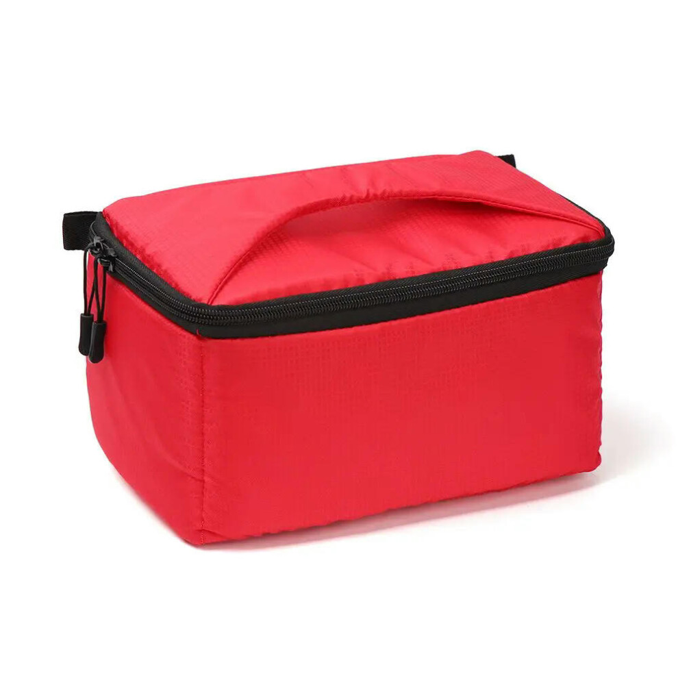 (Red) 1PC Portable Waterproof DSLR SLR Camera Bag Padded Partition Insert Case Cover For Canon Sony