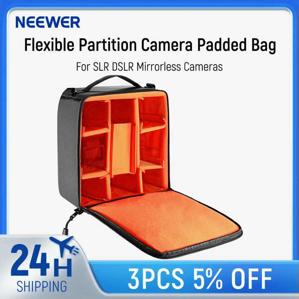 Neewer Flexible Partition Camera Padded Bag Protection Handbag for SLR DSLR Mirrorless Camerasand Other Camera Accessories