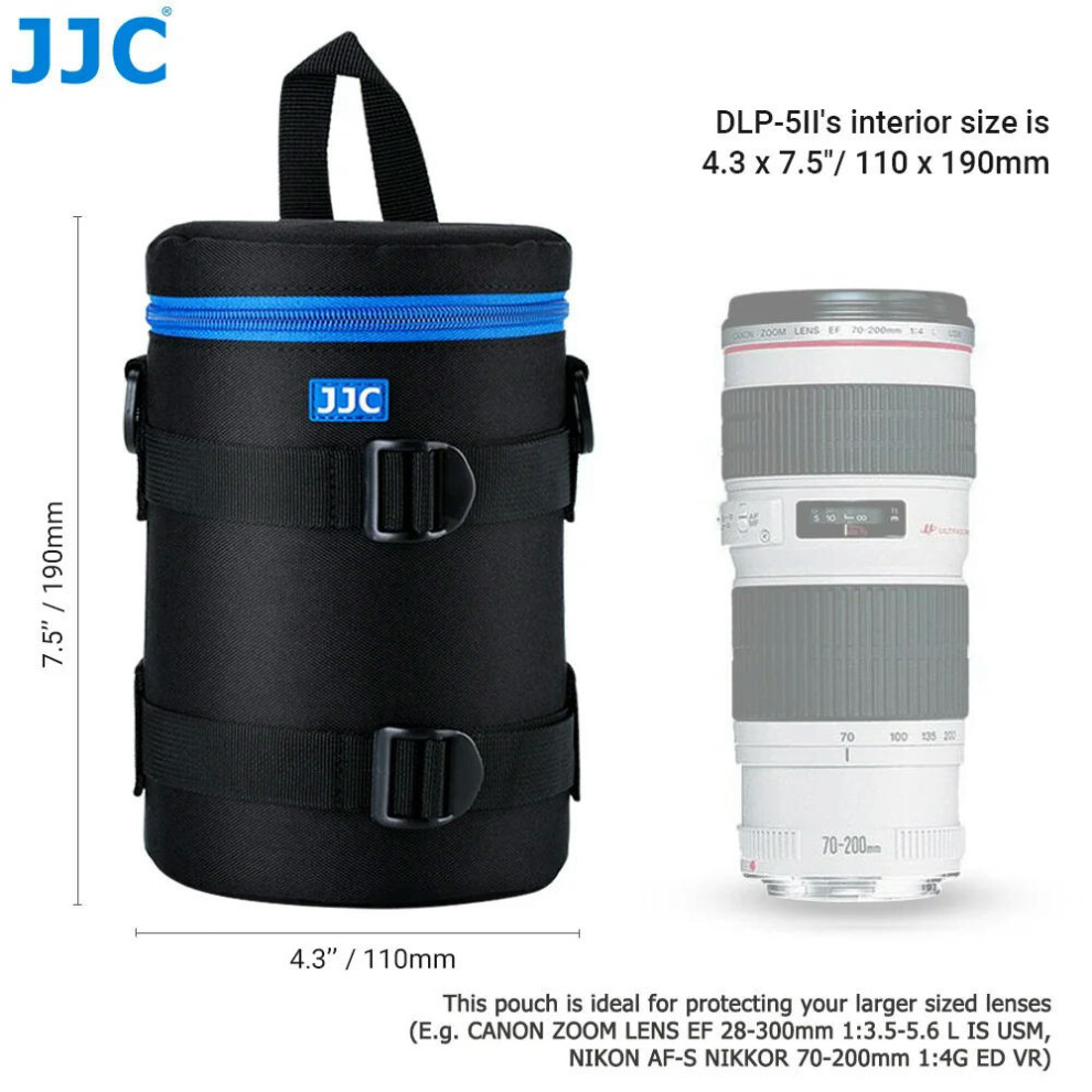 (DLP5II) JJC Luxury Camera Lens Bag Pouch Case for Canon Lens Nikon Sony Olympus Fuji DSLR Photography Accessories Shoulder Bag Backpack