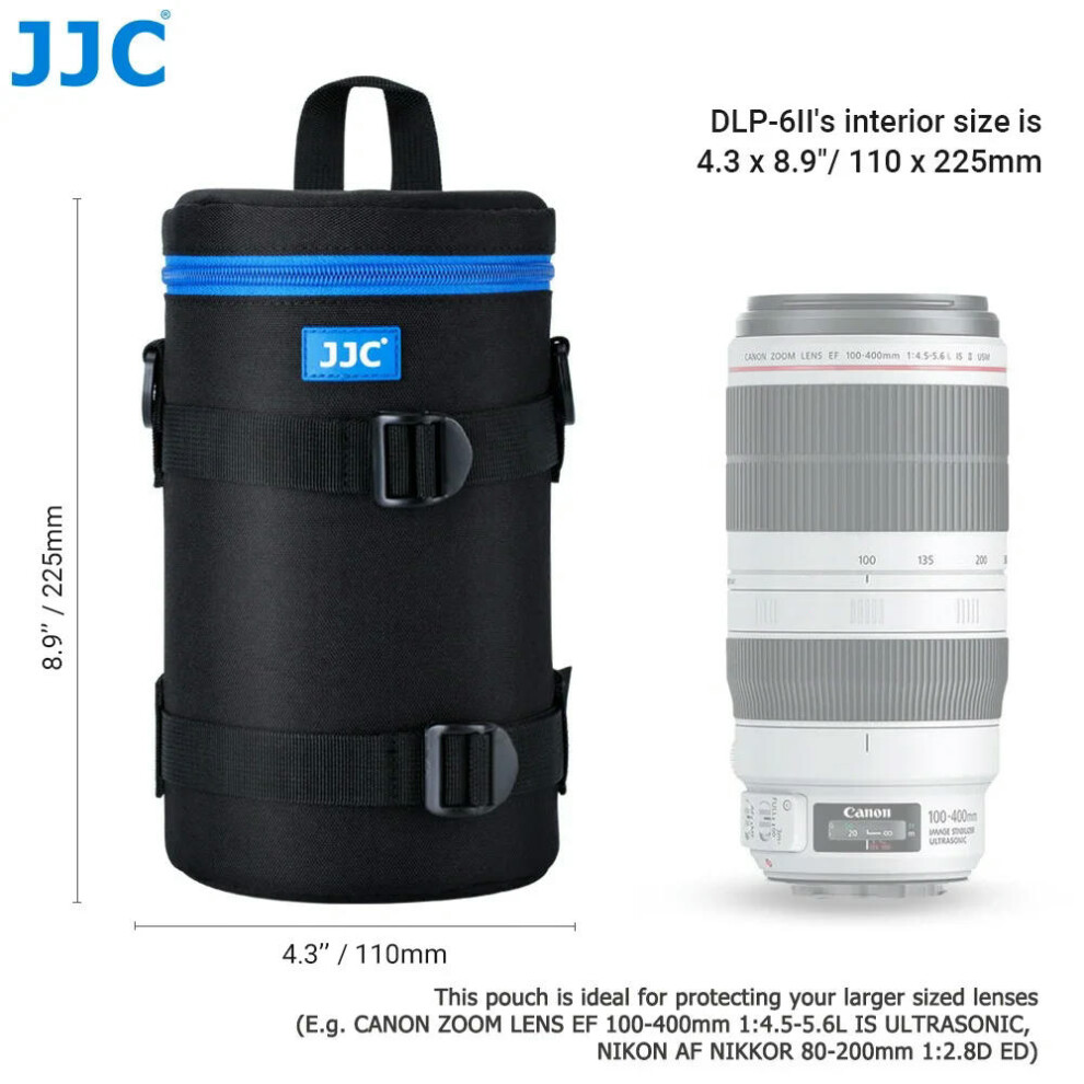 (DLP6II) JJC Luxury Camera Lens Bag Pouch Case for Canon Lens Nikon Sony Olympus Fuji DSLR Photography Accessories Shoulder Bag Backpack