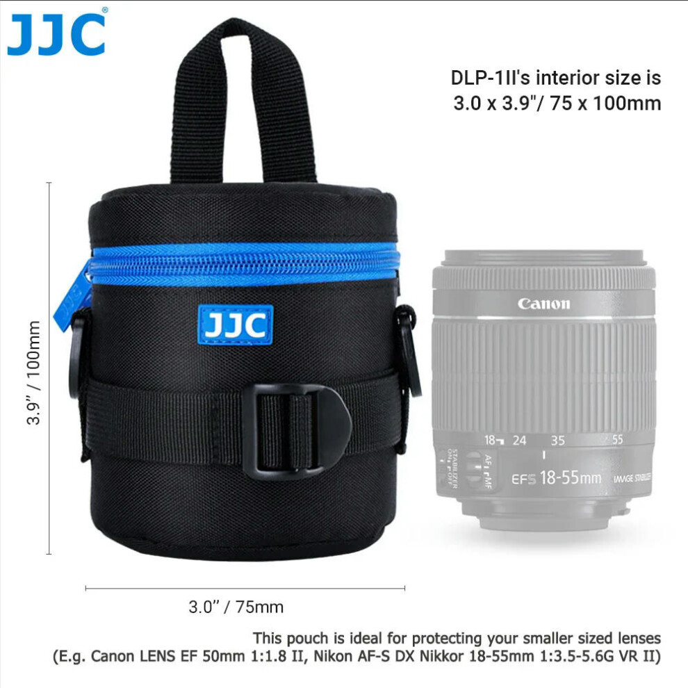 (DLP1II) JJC Luxury Camera Lens Bag Pouch Case for Canon Lens Nikon Sony Olympus Fuji DSLR Photography Accessories Shoulder Bag Backpack