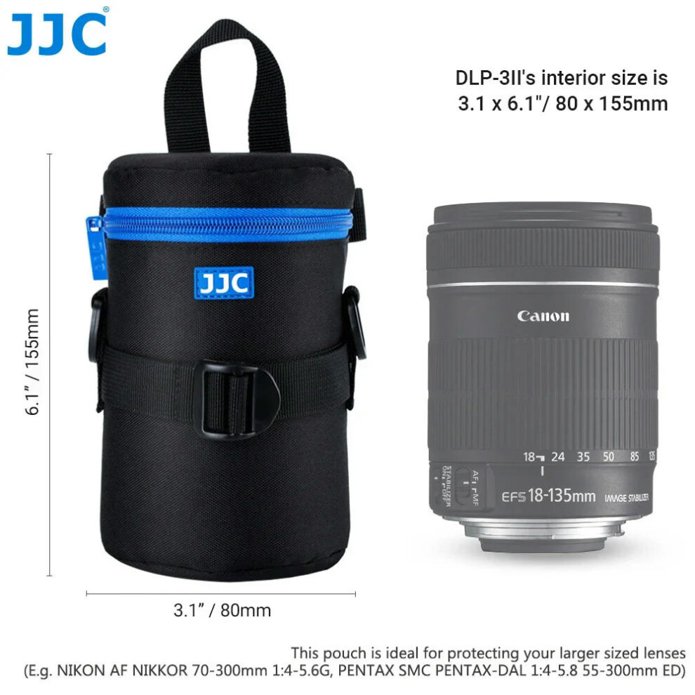 (DLP3II) JJC Luxury Camera Lens Bag Pouch Case for Canon Lens Nikon Sony Olympus Fuji DSLR Photography Accessories Shoulder Bag Backpack