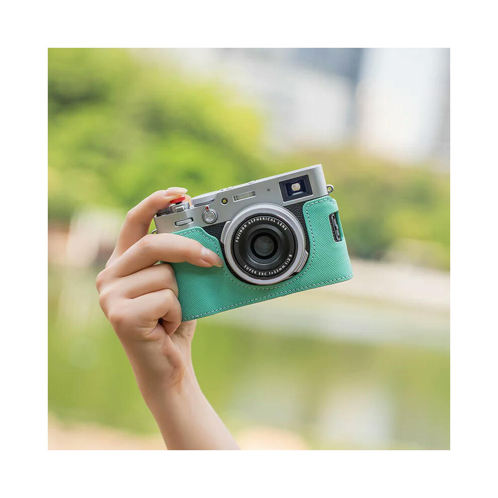 (X100V Tiffany Blue) FOR Fuji X100v Protective Case X100vi  Leather Case Genuine Leather New Camera Bag  X100vi