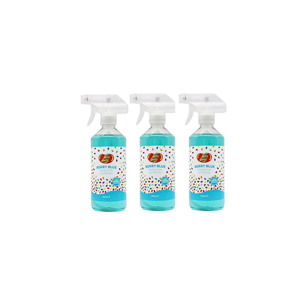Jelly Belly Berry Blue Scented Disinfectant Trigger Spray Kill Bacteria 3x 500ml