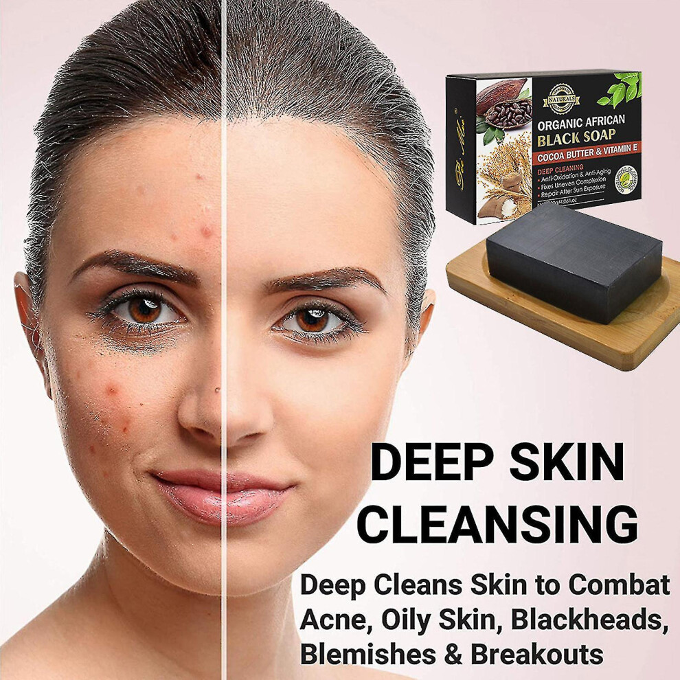 Black Soap Cocoa Soap Body Moisturizing Cleansing Skin Soap