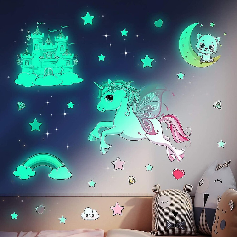 2023 - Luminous Stars Self-adhesive Wall Tattoo Children's Room Girl Unicorn Wall Sticker Starry Sky Sticke
