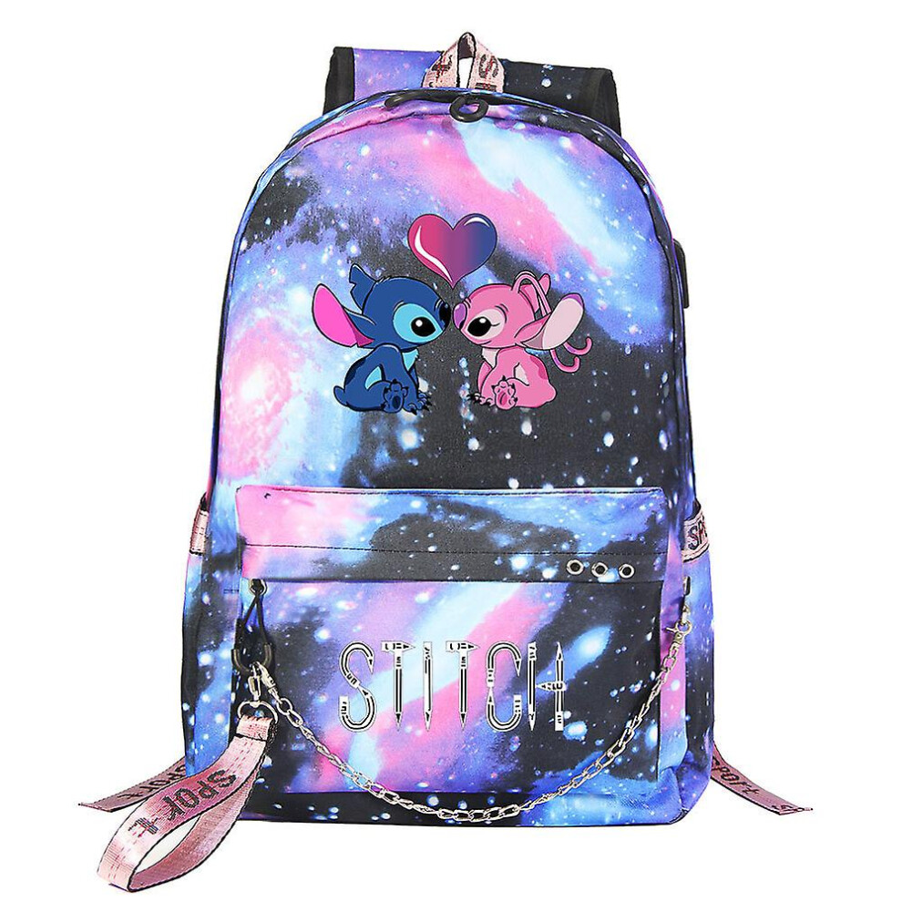 (5) Stitch Kawaii Boys Girls Kids School Book Bags Women Usb Chain Backpack Canvas Men Laptop Bagpack Packsack Bookbag High Quality-image-OPC-PDTM96T-NEW