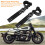 1Pair Motorcycle Highway Engine Guard Crash Bar Foot Pegs Black 2