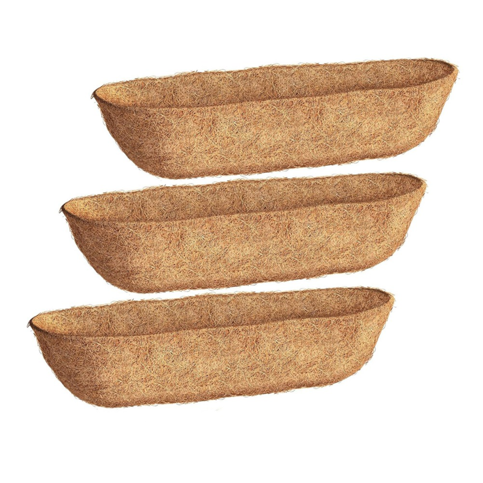 36 Inch 3 Pack Trough Liners, Coconut Fiber for Wall Basket