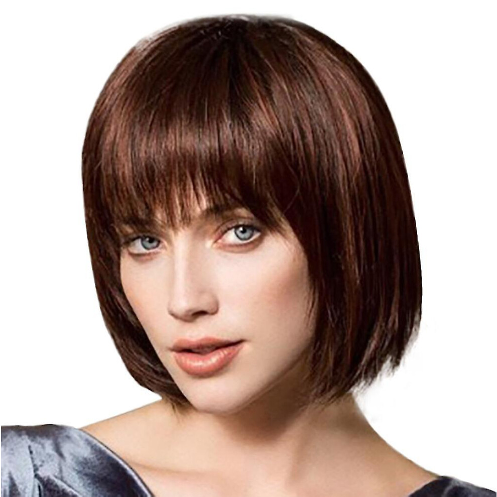 Unisex Brown Fashion Synthetic Short Straight Bobo Straight Wig For Women New About Th