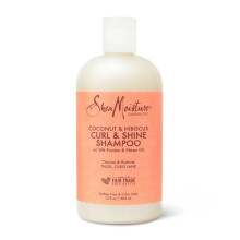 SheaMoisture Curly Hair Products, Coconut & Hibiscus Curl & Shine Shampoo, Shea Butter, Coconut Oil, Vitamin E, Sulfate Free Shampoo, Anti Frizz 384ml