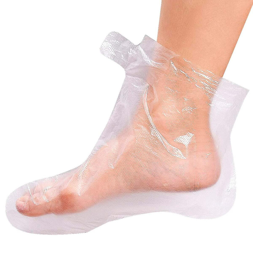 Wabjtam Feet Covers Disposable Moisturizer Socks - 100 Pcs Foot Moisturizing Socks Plastic Socks Pedicure Foot Spa Socks For Women - Feet Wax Paraffin-image-OPC-PDTMHTJ-NEW