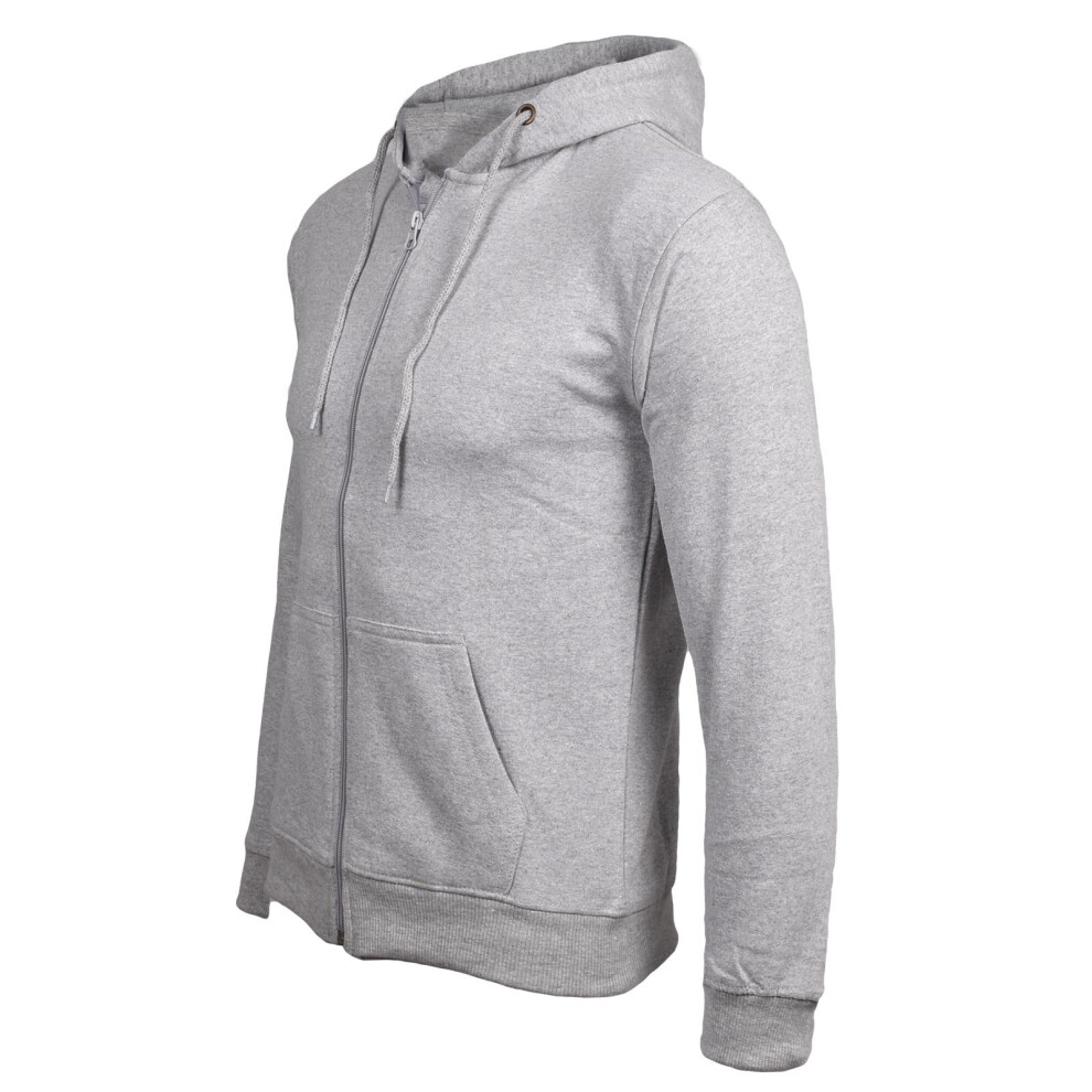 (Heather Grey - Same Cord, UK 7 - 8 Years) Girls Boys Full Zip School Hoodie With Same Cord