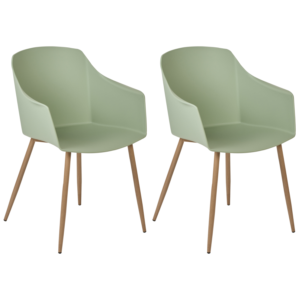 Set of 2 Dining Chairs FONDA II Light Green