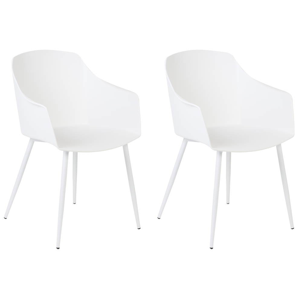 Set of 2 Dining Chairs FONDA White