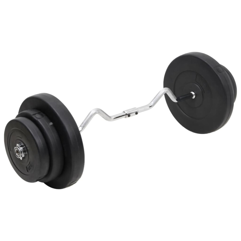 (60 kg, 1) vidaXL Barbell Set Fitness Free Weight Plate Set Dumbbell Set Workout Tool