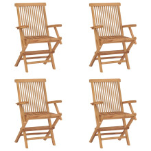 (4 pcs) vidaXL 1/2/3x Solid Teak Wood Folding Garden Chairs Outdoor Seating Furniture