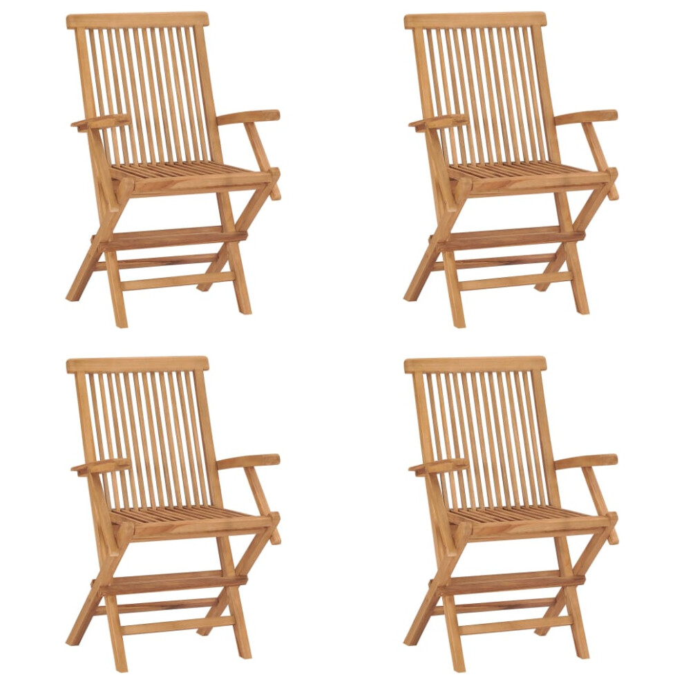 Vidaxl (4 Pcs) 1/2/3X Solid Teak Wood Folding Garden Chairs Outdoor Seating Furniture