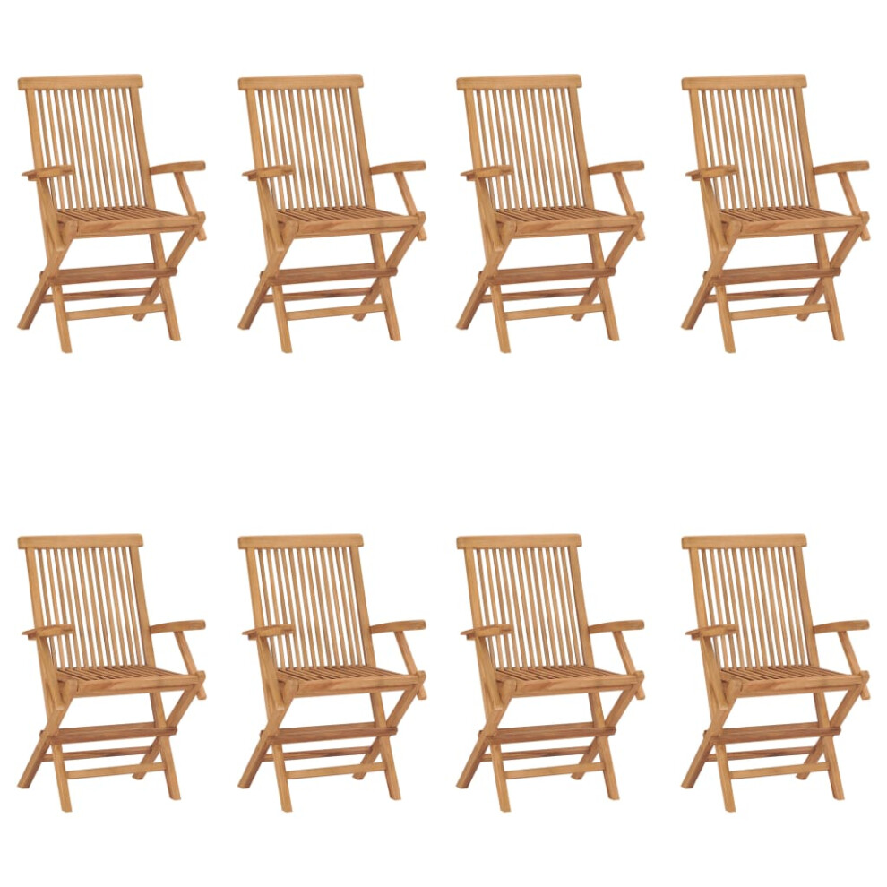 Vidaxl (8 Pcs) 1/2/3X Solid Teak Wood Folding Garden Chairs Outdoor Seating Furniture
