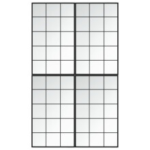 (100 x 60 cm/ 4 pcs) vidaXL Wall Mirror Hallway Makeup Mirror Hanging Mirror Black Rectangle Iron