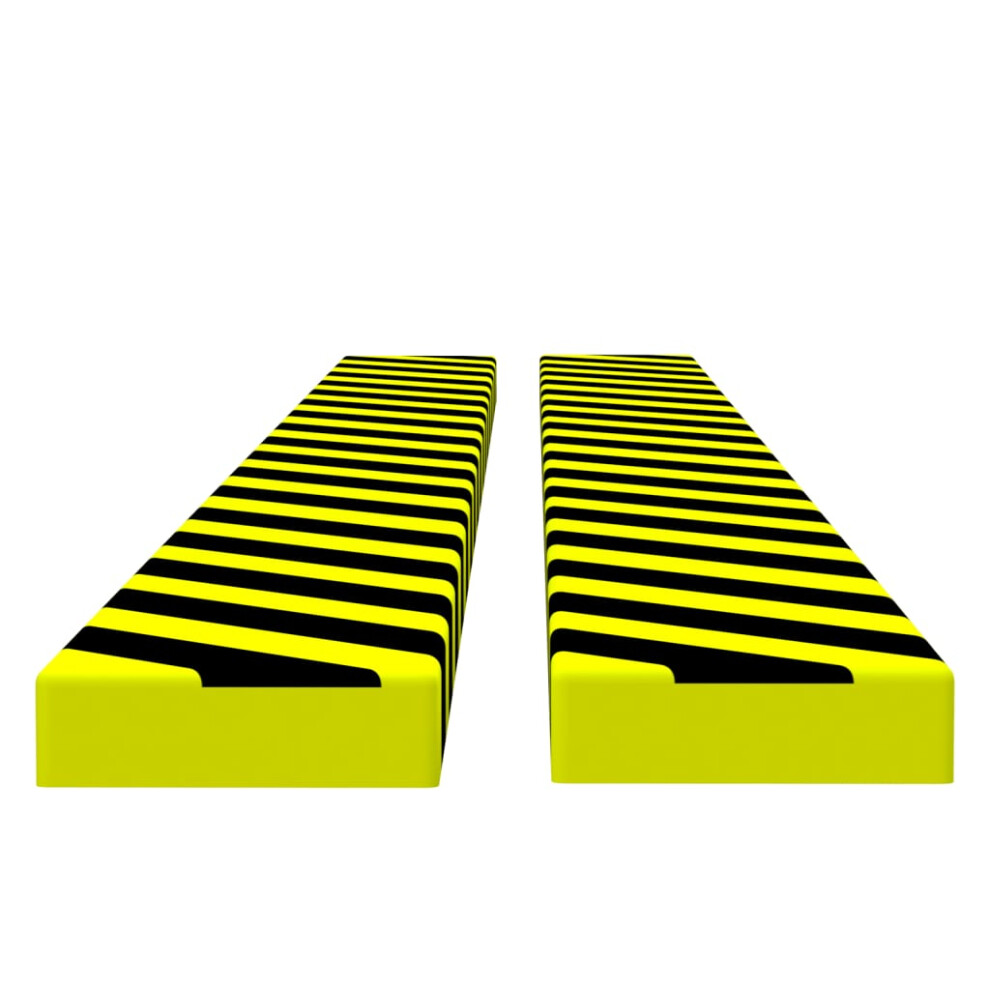 (6 x 2 x 101.5 cm/ 2 pcs) vidaXL 1/2x Corner Protector Yellow and Black PU Edge Protector Multi Sizes