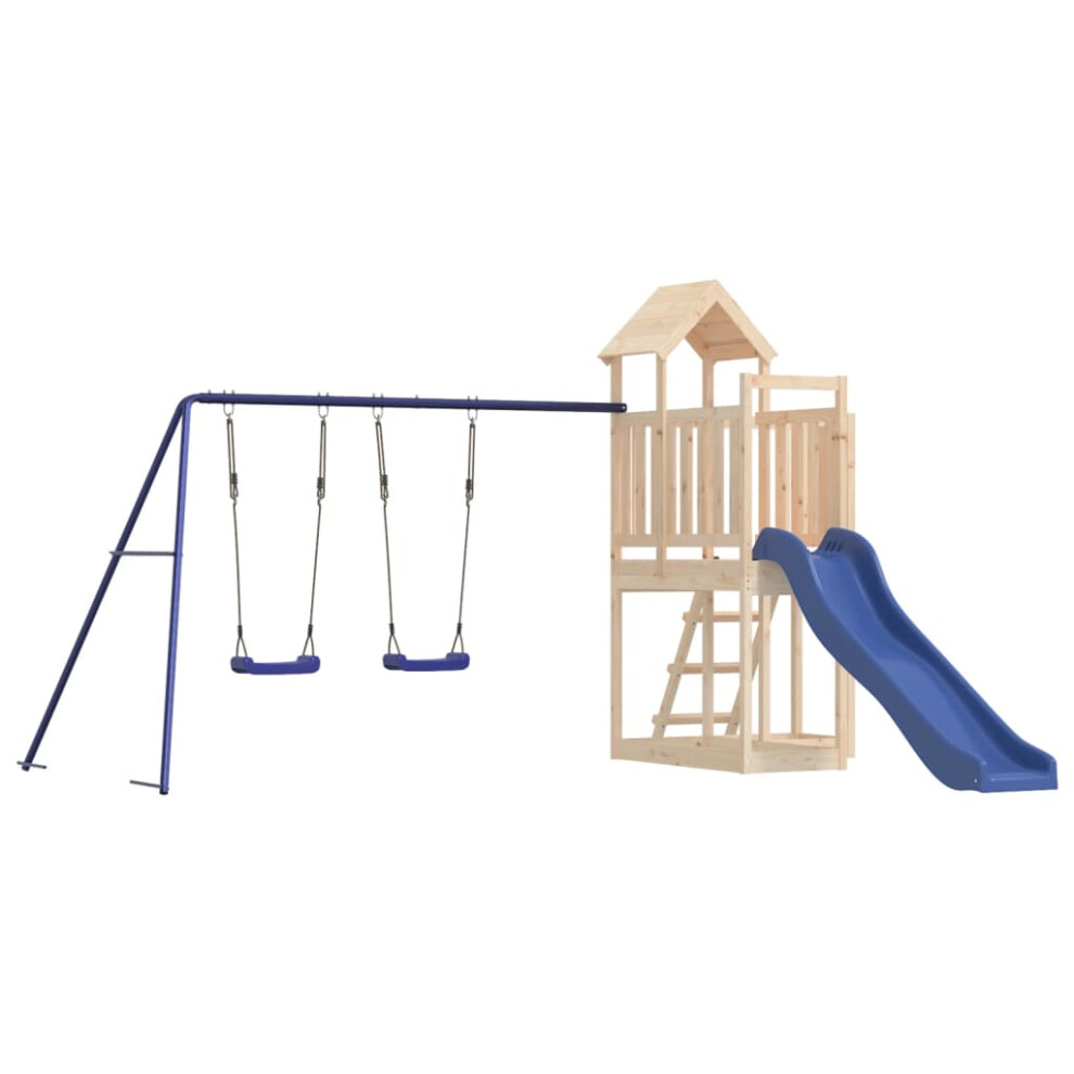 (solid pinewood) vidaXL Outdoor Playset Wooden Playground Set Swing Set Impregnated Wood Pine