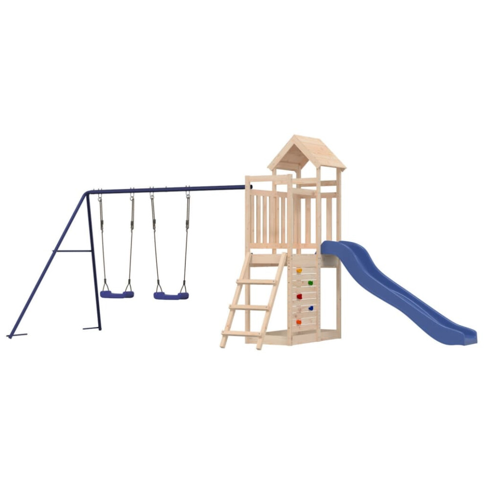 (solid pinewood) vidaXL Outdoor Playset Wooden Playground Set Swing Set Impregnated Wood Pine