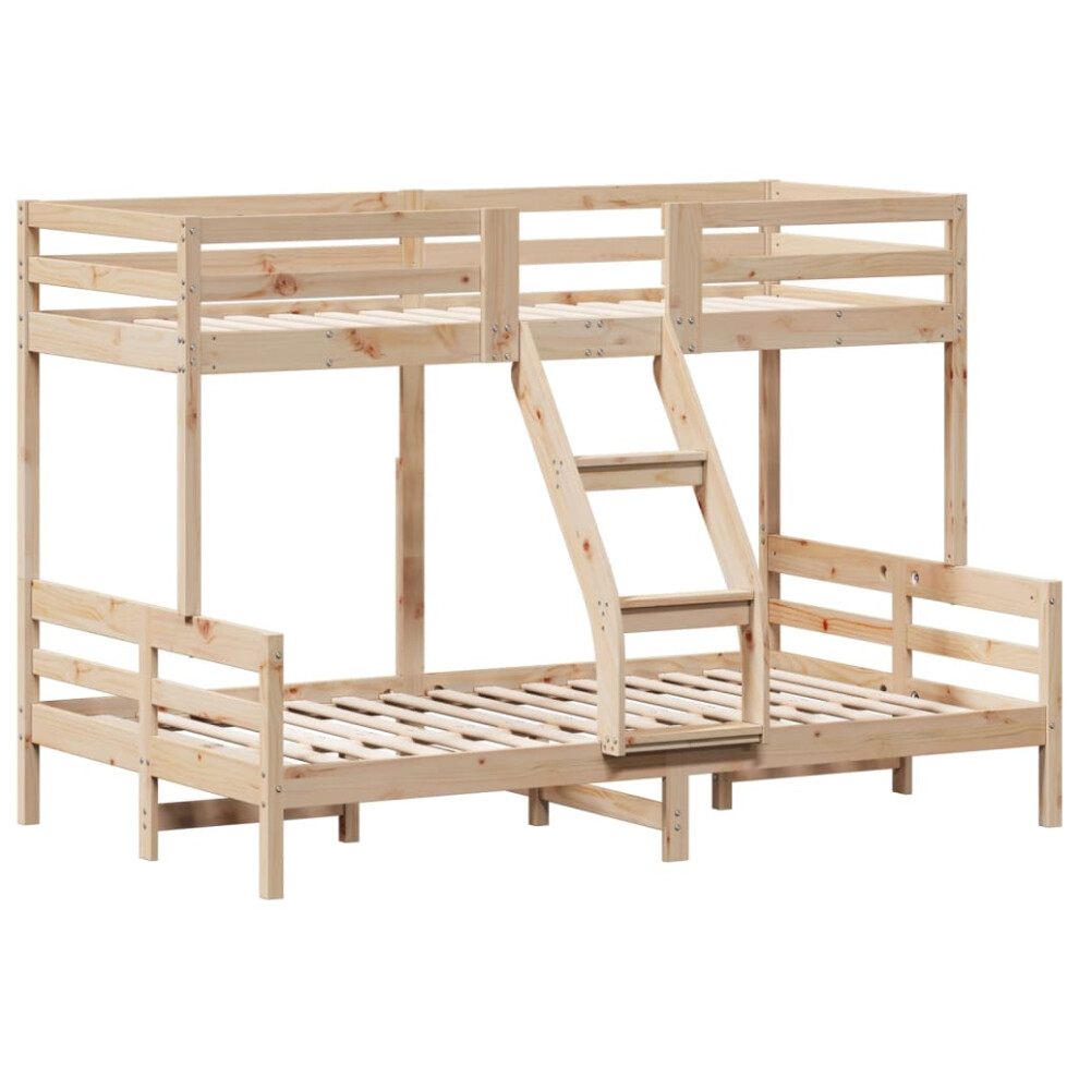 (brown) vidaXL Bunk Bed Kids Twin Sleeper Children Bed Frame Loft Bed Solid Wood Pine