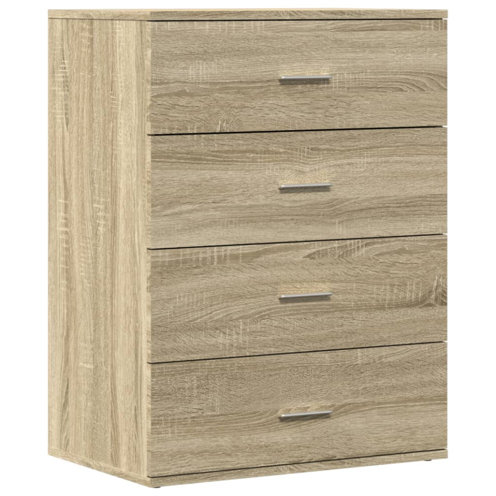Vidaxl (Sonoma Oak) Sideboard Storage Cupboard Cabinet Highboard Sonoma Oak Engineered Wood