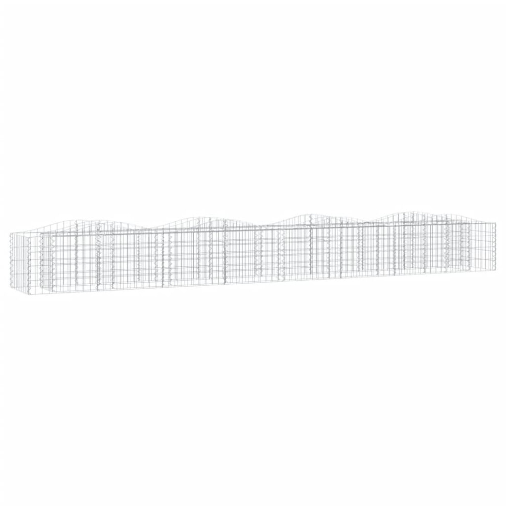 Vidaxl Arched Gabion Raised Bed Mesh Wire Stone 400X50x50 Cm Galvanised Iron
