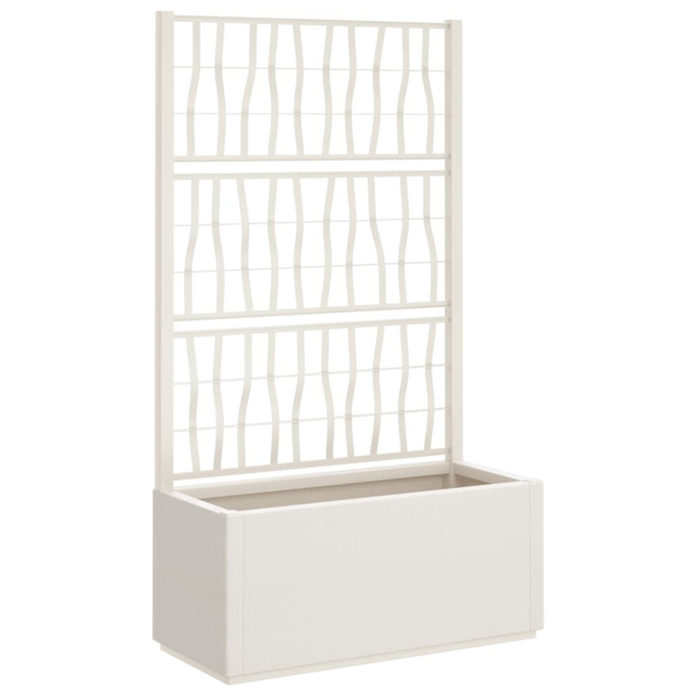 Vidaxl (Trellis White) Garden Planter With Trellis Patio Flower Pot Planter Box Flower Box Pp
