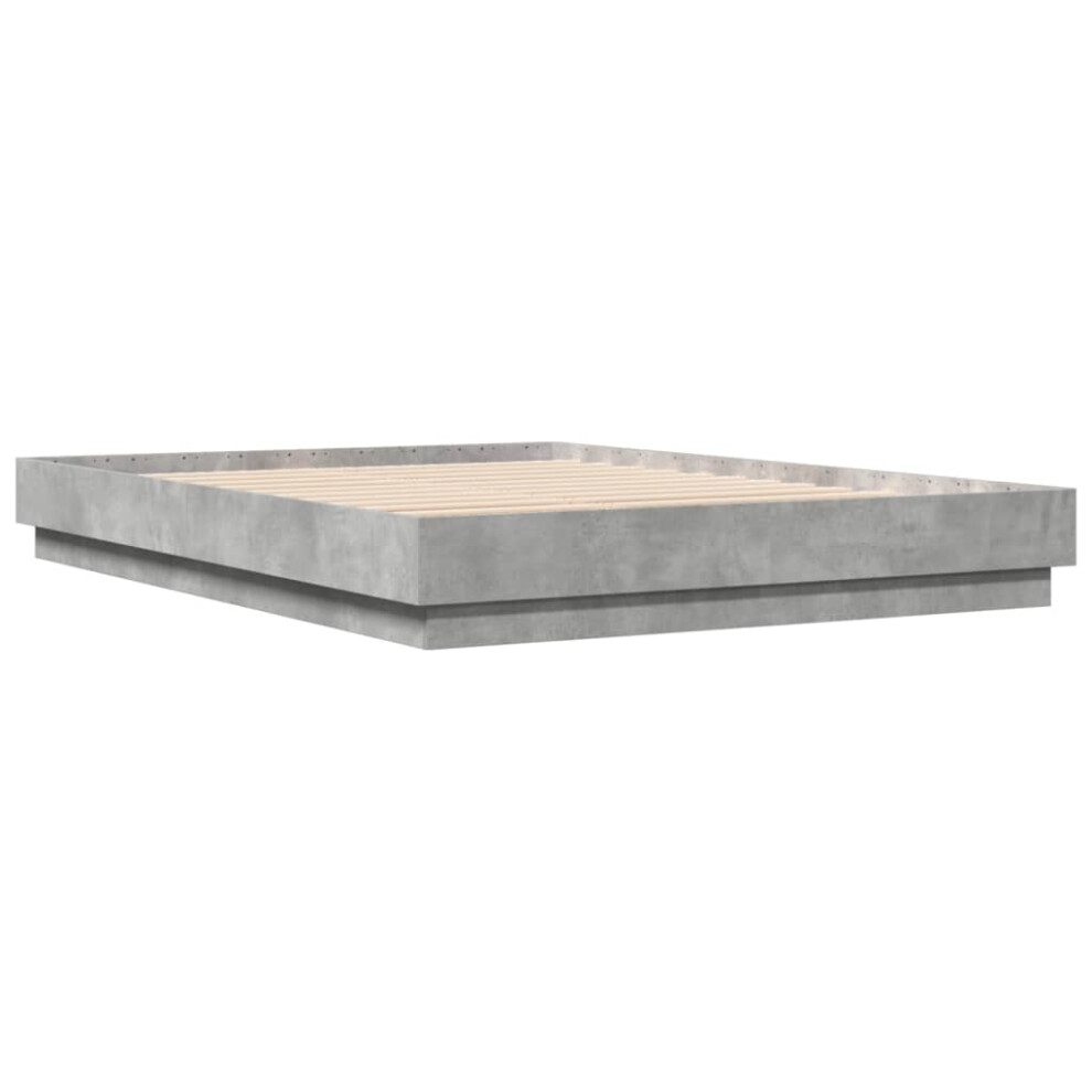 vidaXL Bed Frame Bed Base Bedstead Concrete Grey 120x200 cm Engineered Wood